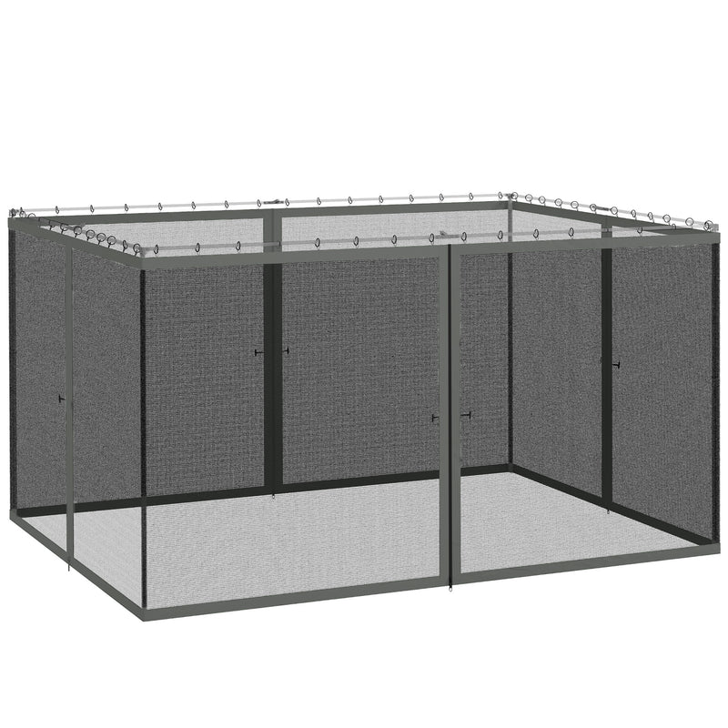 Outsunny 352 x 207cm Universal Replacement Mesh Sidewall Netting for Patio Gazebos and Canopy Tents, (Sidewall Only) Dark Grey AOSOM
