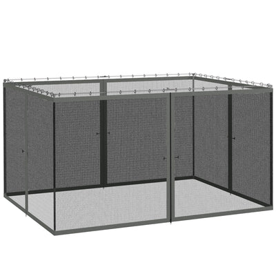 Outsunny 352 x 207cm Universal Replacement Mesh Sidewall Netting for Patio Gazebos and Canopy Tents, (Sidewall Only) Dark Grey AOSOM