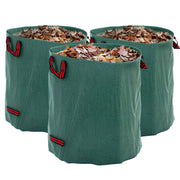 Set of 3 Green 272L Heavy Duty Garden Waste Bags With Handles Foldable and Reusable by Outsunny
