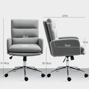 Grey Sherpa Fleece Office Chair Adjustable Height 91 to 99cm for Home or Office by HOMCOM