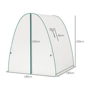 Walk In Tunnel Greenhouse With Screen Windows And Sandbags For Garden Growing White AOSOM