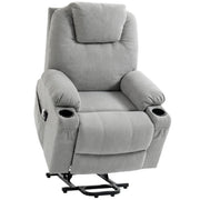Riser Recliner Chair with Power Lift Massage and Heat for Easy Standing Light Grey AOSOM