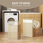 Bamboo Laundry Basket with Lid and Liner 72L Hamper with Handles for Bathroom or Bedroom