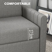 Light Grey 2 Seater Fabric Sofa Comfy Upholstered Loveseat with Spring Cushion by HOMCOM