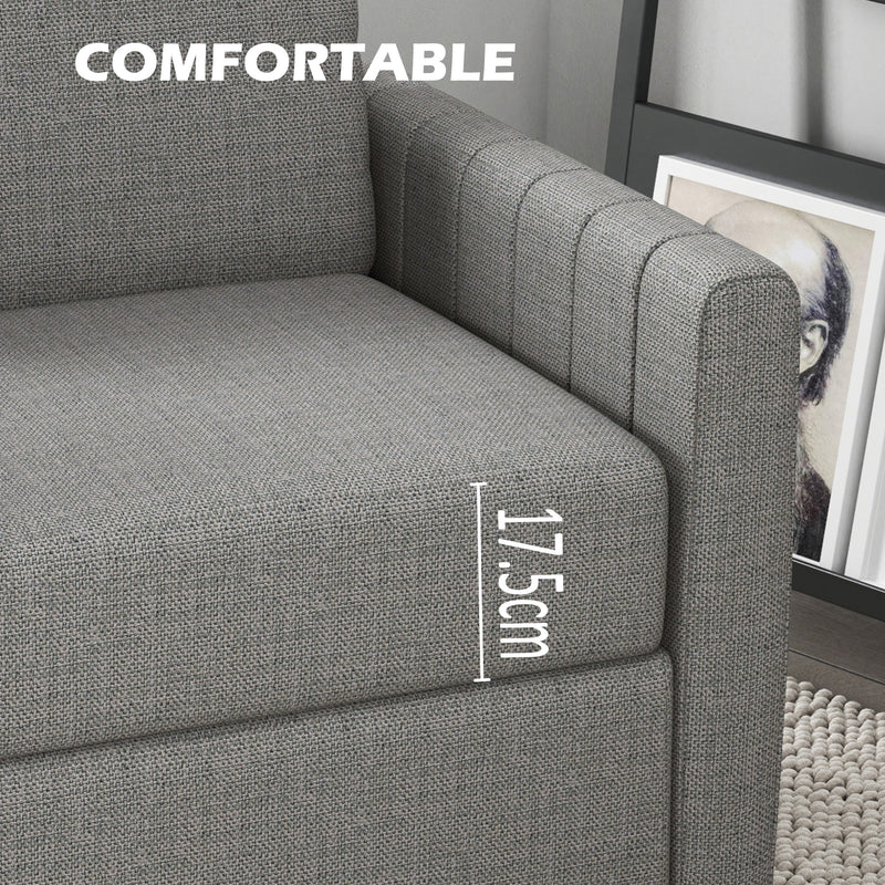 Light Grey 2 Seater Fabric Sofa Comfy Upholstered Loveseat with Spring Cushion by HOMCOM