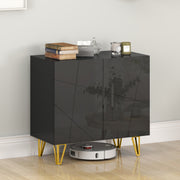 Modern High Gloss Sideboard With Hairpin Legs For Stylish Living Rooms, Black