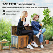 Wooden Garden Bench with Hidden Compartment Brown by Outsunny