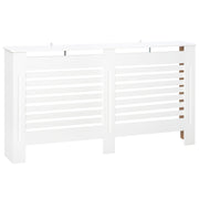 Modern MDF Radiator Cover Cabinet With Horizontal Slats For Living Room Or Bedroom, White