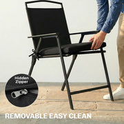 Outdoor Seat Cushions for Garden Chairs with Thick Foam and Easy Clean Covers Black Outsunny
