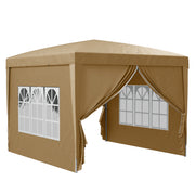Khaki 3x3m Pop Up Gazebo Waterproof Outdoor Shelter With Carry Bag by Outsunny