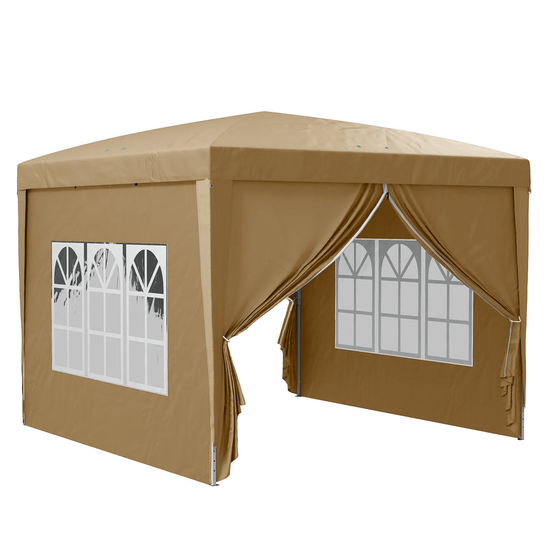 Khaki 3x3m Pop Up Gazebo Waterproof Outdoor Shelter With Carry Bag by Outsunny