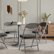 Folding Chairs Set of 4 Space Saving Padded Seats for Guests and Dining Dark Grey Homcom