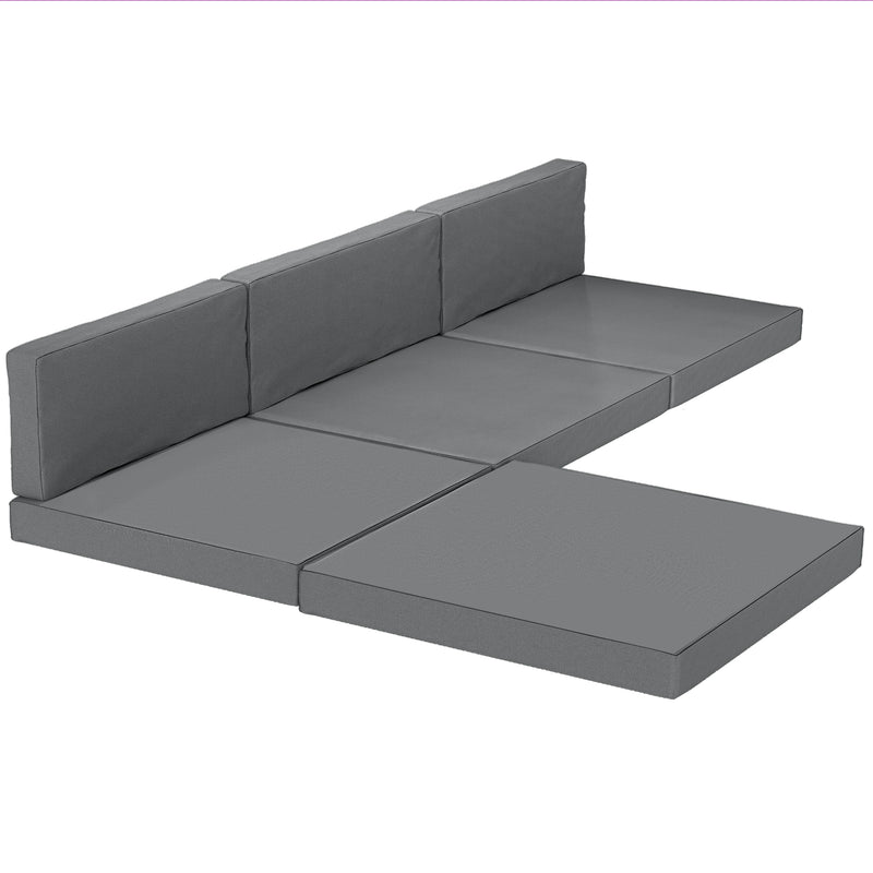 Garden Loveseat Cushion Set for Comfortable Outdoor Seating with Washable Covers Dark Grey Outsunny