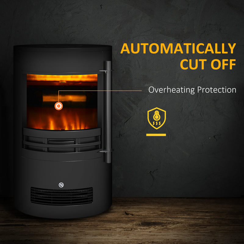 Freestanding Electric Fireplace with Realistic Flame Effect for Instant Living Room Warmth Black
