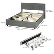 King Size Ottoman Bed Frame With Storage Drawer Ideal For Bedrooms Grey
