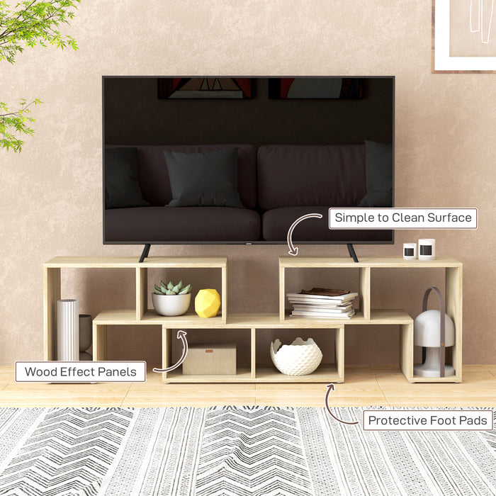 Grey Oak Wood Grain TV Stand for TVs up to 75 Inches with Storage Shelves by HOMCOM