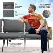 Brown Grey 6 Seater Rattan Garden Sofa Set With Cushions by Outsunny