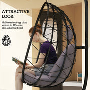 Grey Hanging Egg Chair with Stand and Cushion for Garden Patio and Balcony by Outsunny