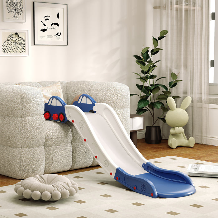 Kids Indoor Slide for Sofa or Bed with Extended Length Easy Storage White and Blue by AIYAPLAY