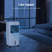 Portable Evaporative Air Cooler with 15L Tank Remote Control and Timer for Home Office, White