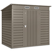Galvanised Steel Garden Storage Shed With Lockable Door Weatherproof 4 x 6ft Grey AOSOM