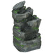 Dark Grey Garden Water Feature with LED Lights for Outdoor Decor by Outsunny