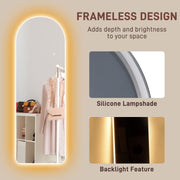Full Length Arch Mirror with LED Lights 120 x 40 cm