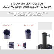 9kg Round Garden Parasol Base Bronze Outdoor Umbrella Stand for 38mm or 48mm Poles by Outsunny