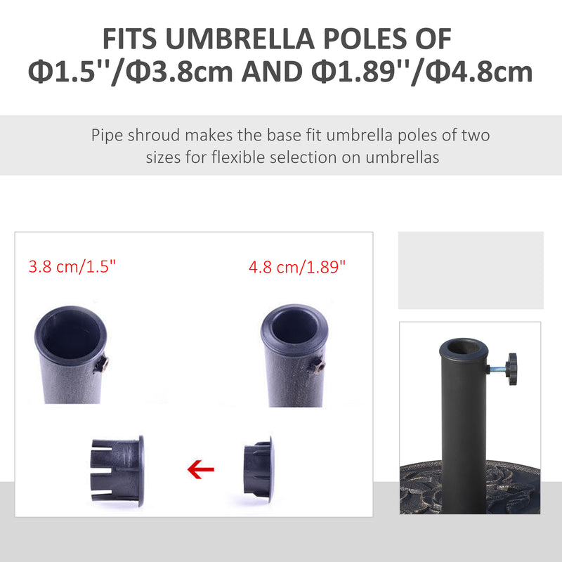 9kg Round Garden Parasol Base Bronze Outdoor Umbrella Stand for 38mm or 48mm Poles by Outsunny