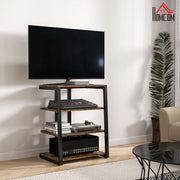 HiFi Storage Stand with Four Open Shelves Ideal for Media and Living Rooms, Rustic Brown