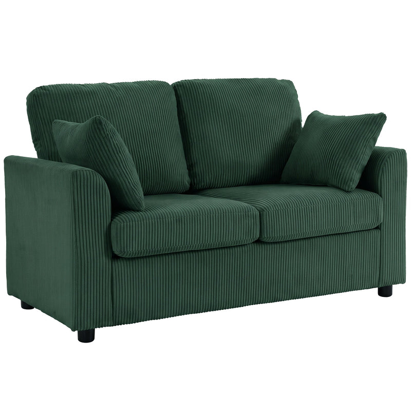 2 Seater Sofa for Small Living Rooms with Firm Support and Soft Corduroy Upholstery
