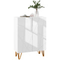 Slim Shoe Storage Cabinet With Adjustable Shelves Fits Up To 20 Pairs Of Shoes, White
