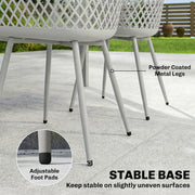 Garden Dining Chairs Set of 4 with Comfortable Support and Easy Care Grey Outsunny
