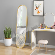 Full Length Two Way Curved Mirror Freestanding for Bedroom or Hallway, Gold Tone