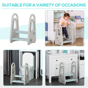Blue and Grey Toddler Step Stool Ladder for Kitchen Sink Toilet and Potty Training Use