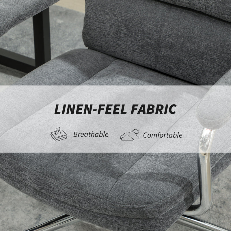 Ergonomic Executive Office Chair with Double Back Cushion and Tilt Function for Home, Charcoal Grey