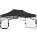 Pop Up Gazebo with Mesh Sides for Quick Garden Shelter and Sun Protection Black Outsunny
