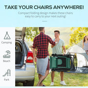 Set of 2 Green Zero Gravity Reclining Lounger Chairs With Padded Seat and Cup Holder by Outsunny