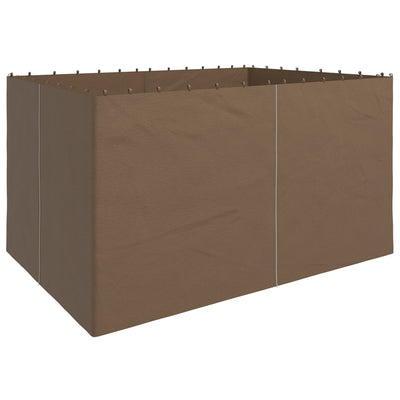 Set of Four Dark Brown 3 x 4m Gazebo Replacement Walls for Outdoor Shelter by Outsunny