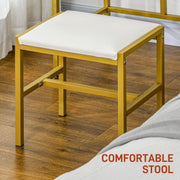 White LED Light Dressing Table with Stool Modern Makeup Vanity by HOMCOM