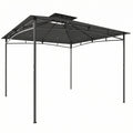 3x3m Metal Garden Gazebo with Weatherproof Canopy for Outdoor Dining and Gatherings, Dark Grey Outsunny