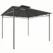 3x3m Metal Garden Gazebo with Weatherproof Canopy for Outdoor Dining and Gatherings, Dark Grey Outsunny