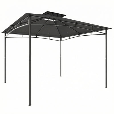 3x3m Metal Garden Gazebo with Weatherproof Canopy for Outdoor Dining and Gatherings, Dark Grey Outsunny