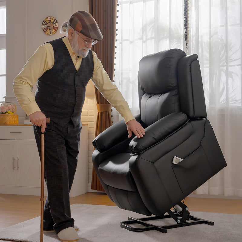 Electric Riser Recliner Chair with Massage and Power Lift for Safer Movement