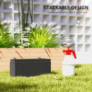 Set of Two Black Rattan Effect Planters for Garden and Patio by Outsunny