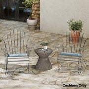 Set of 6 Padded Seat Cushions for Indoor or Outdoor Chairs with Removable Covers Light Grey Outsunny