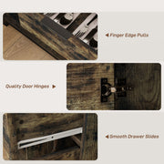 Industrial Sideboard Storage Cabinet with Doors Drawer and Shelves Rustic Brown by HOMCOM