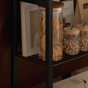 Grey Industrial Side Table with Three Shelves for Storage by HOMCOM