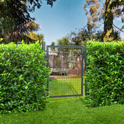 Garden Gate with Lock for Secure and Private Outdoor Entrance Steel Green Outsunny