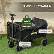 41L Folding Festival Trolley on Wheels 60kg Heavy Duty Garden Cart by Outsunny